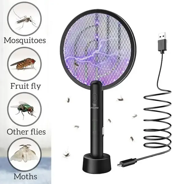 4000V Electric 2-in-1 Insect Zapper & Killer Rechargeable 1200mAh Battery Safe 3-Layer Mesh Indoor/Outdoor Use  Hanging Cordl...