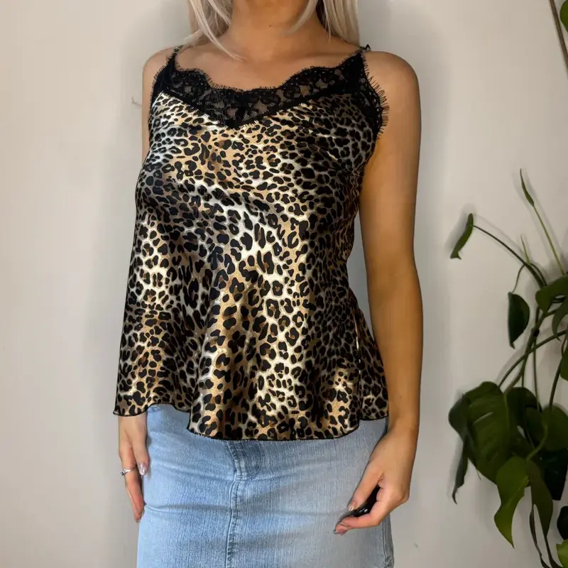 Unbranded Animal print Cami Top - Large Brown Polyester