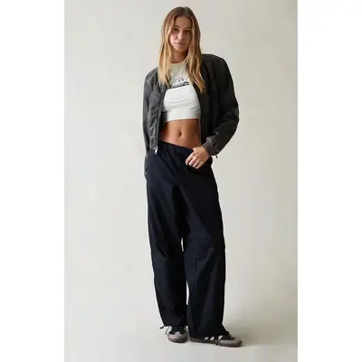 Pacsun Women's Black Low Rise Parachute Pants
