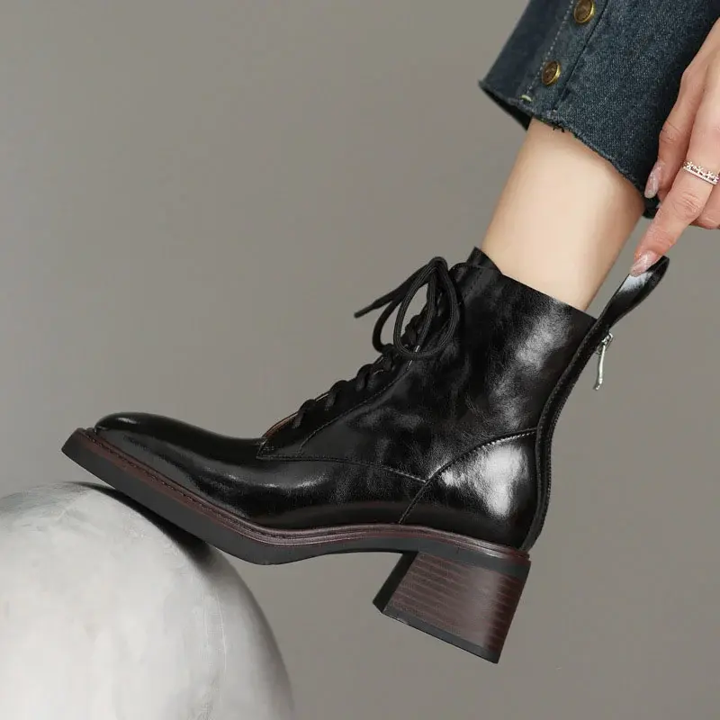 CHIKO Nicolasa Square Toe Block Heels Ankle Boots