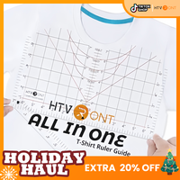 HTVRONT Tshirt Ruler Guide for Vinyl Alignment - Tshirt Measurement Tool for Heat Press in HTV Vinyl, All-in-ONE T Shirt Rule...