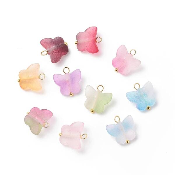 Frosted Two Tone Spray Painted Transparent Acrylic Pendants