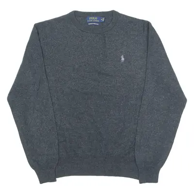 POLO RALPH LAUREN Boys Jumper Grey Tight Knit Wool M