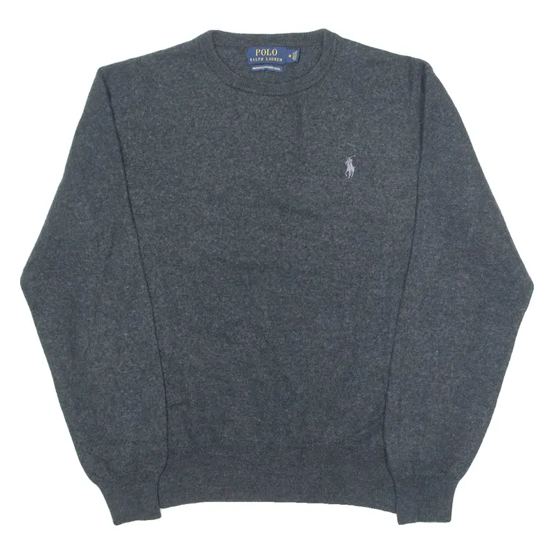 POLO RALPH LAUREN Boys Jumper Grey Tight Knit Wool M