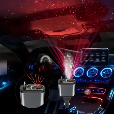 4 in 1 Retractable Car Charger, 1 Count Car Charger with USB CĀ Cable & 2 Charging Ports, Compatible with iPhone AirPods Sams...