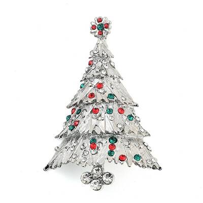 Christmas Theme Alloy Colorful Rhinestone Brooches