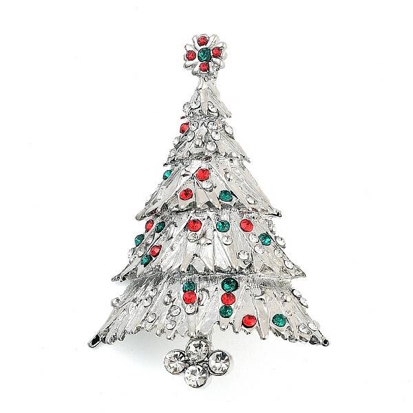 Christmas Theme Alloy Colorful Rhinestone Brooches