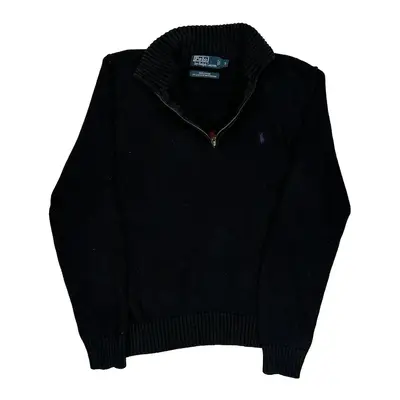 Polo By Ralph Lauren 1/4 Zip - Small Black Cotton