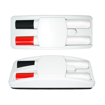 100 Promotional Dry Erase Gear Marker & Eraser Set with Black & ...