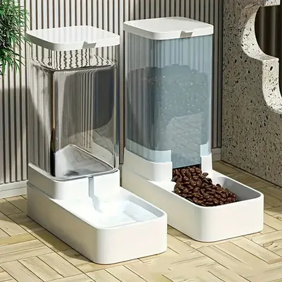 Pet Feeder and Water Dispenser Set, Automatic Dog Feeder and Dog Water Dispenser for Dogs Cats Pets Animals Large Capacity