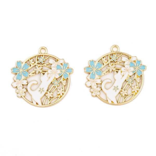 Rack Plating Alloy Enamel Pendants