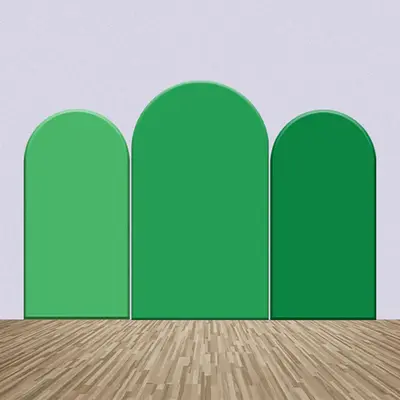 Green Theme Spring Solid Color Arch Backdrop Kit - Aperturee
