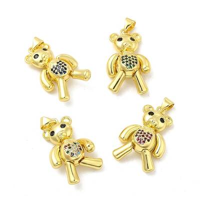 Brass Micro Pave Cubic Zirconia Pendants