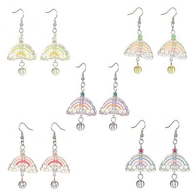 Acrylic Rainbow Dangle Earrings