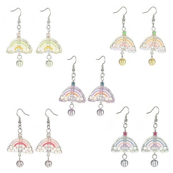 Acrylic Rainbow Dangle Earrings