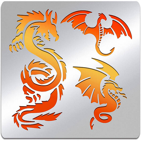 BENECREAT 15.6x15.6cm Dragon Metal Stencils