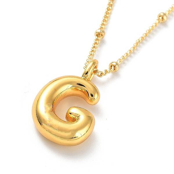 Initial Letter Brass Pendant Necklaces