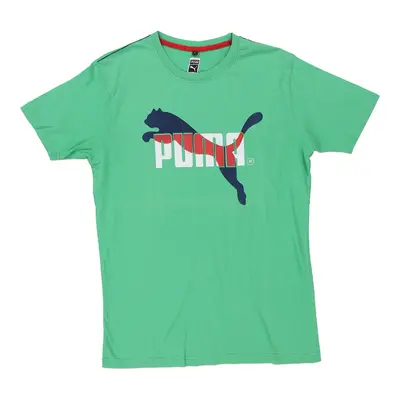 Puma Spellout T-Shirt - Large Green Cotton