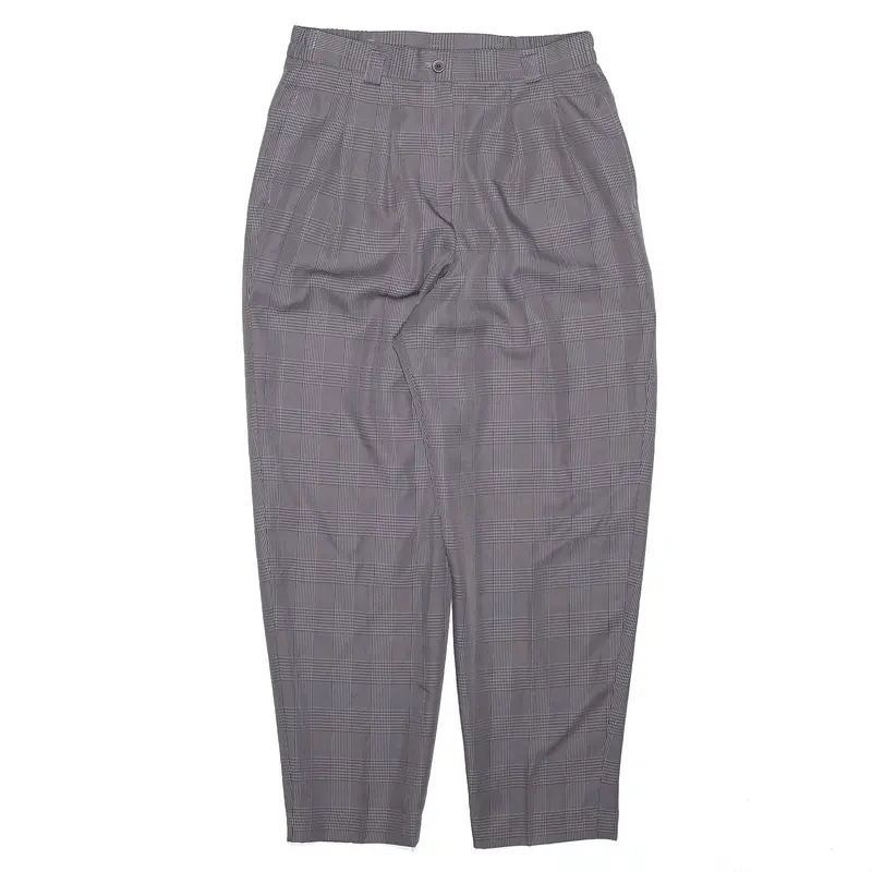 Check Grey Regular Mom Nylon Trousers Womens W28 L26
