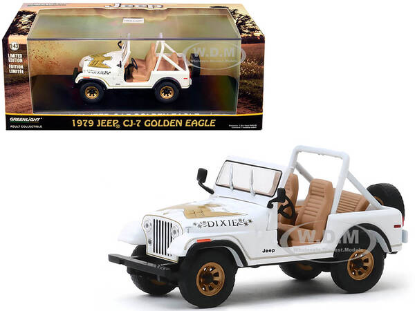 1979 Jeep CJ-7 Golden Eagle Dixie White 1/43 Diecast Model Car by Greenlight
