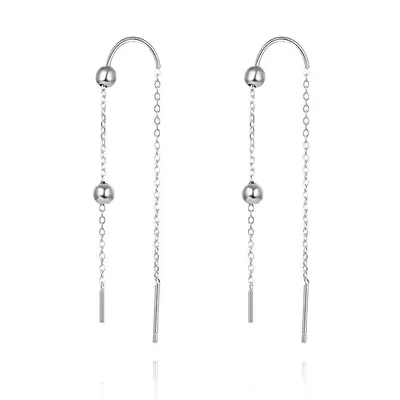 Beneto AGUV1963 Long Silver Earrings