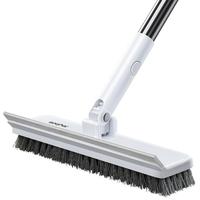 Long Handle Scrub Brush, Stiff Bristle Floor Scrubber, Floor Scrubbing Brush, Household Cleaning Tool for Bathroom, Carpet, W...