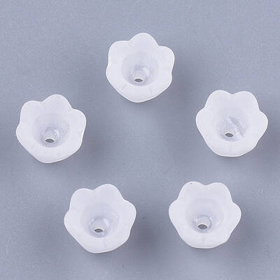 6-Petal Transparent Acrylic Bead Caps