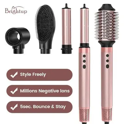 5 in 1 Curling Wand Set Upgraded,Straightener Brush,Automatic Air Curling Iron, Hair curler, Hair styling tools,Hot/Cold Air ...