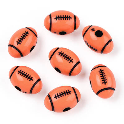 Spray Printed Opaque Acrylic European Beads