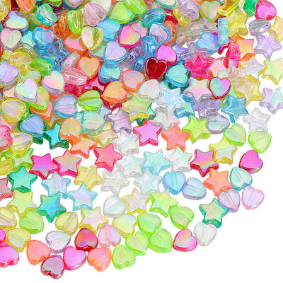 800Pcs 2 Styles Eco-Friendly Transparent Acrylic Beads