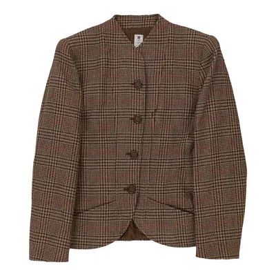 Ungaro Checked Blazer - Small Brown Wool | Size: small