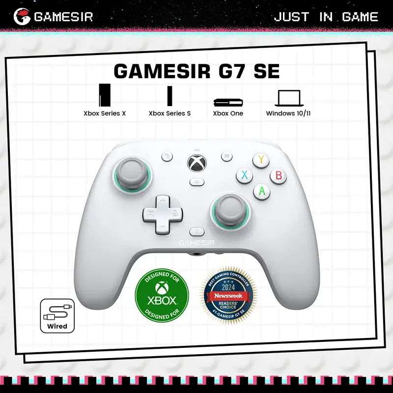 GameSir G7 SE Wired Controller for Xbox Series X|S, Xbox One & Windows 10/11, Plug and Play Gaming Gamepad with Hall Effect J...