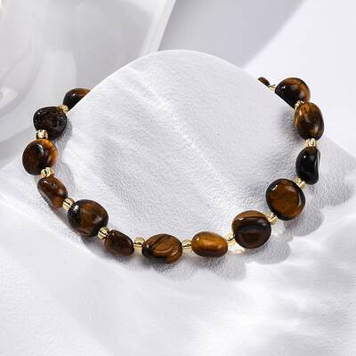 Natural Tiger Eye Beaded Bracelets for Women