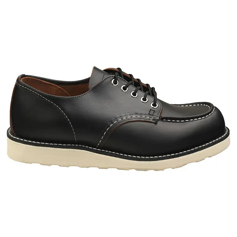 Red Wing Shop Moc Oxford Full Grain Leather Men's Comfort Shoes - Black - Size:US 10.5 Men