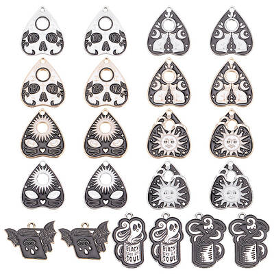 22Pcs 11 Styles Alloy Enamel Pendants