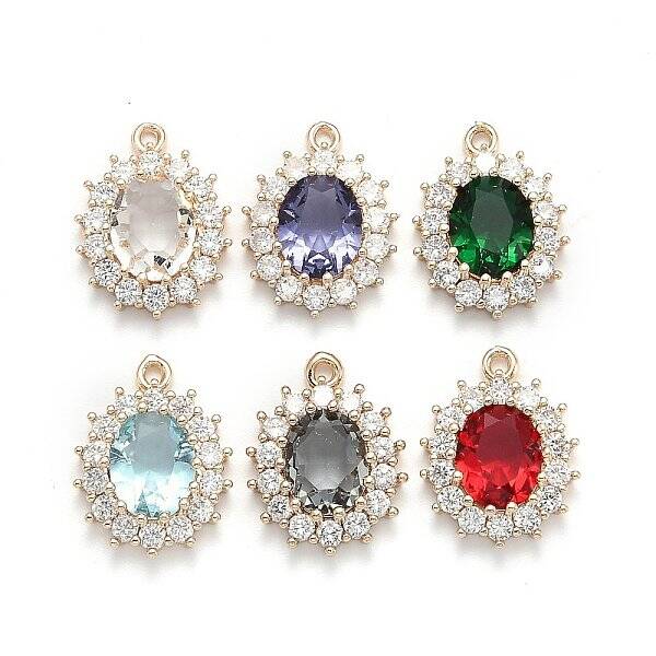 Transparent Faceted Glass Pendants