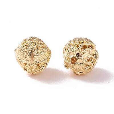 Brass Hollow Round Beads