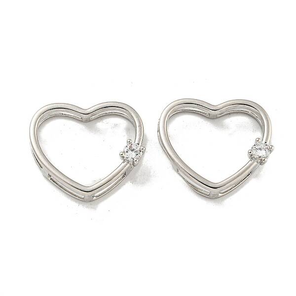 Brass Micro Pave Clear Cubic Zirconia Pendants