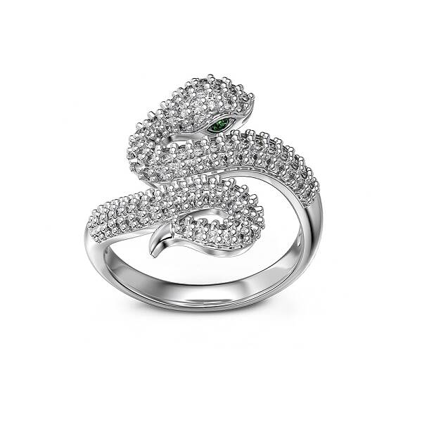 Anti-Tarnish Rhodium Plated 925 Sterling Silver Wrap Snake Finger Rings