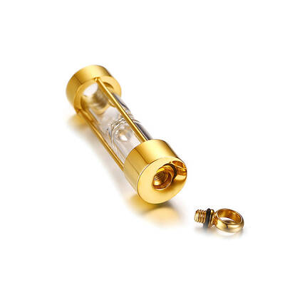 304 Stainless Steel Glass Hourglass Urn Ashes Pendants