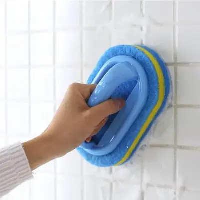 Bathroom Sponge Scrubber, 1 Count Cleaning Brush With Handle For Tub, Tile, Household Bathroom Cleaning Tool, Cleaning Suppli...