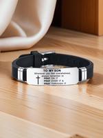 Stainless Steel Letter Pattern Buckle Decor Bracelet, Fashionable Bracelet for Men & Women, Trendy All-match & Exquisite Jewe...