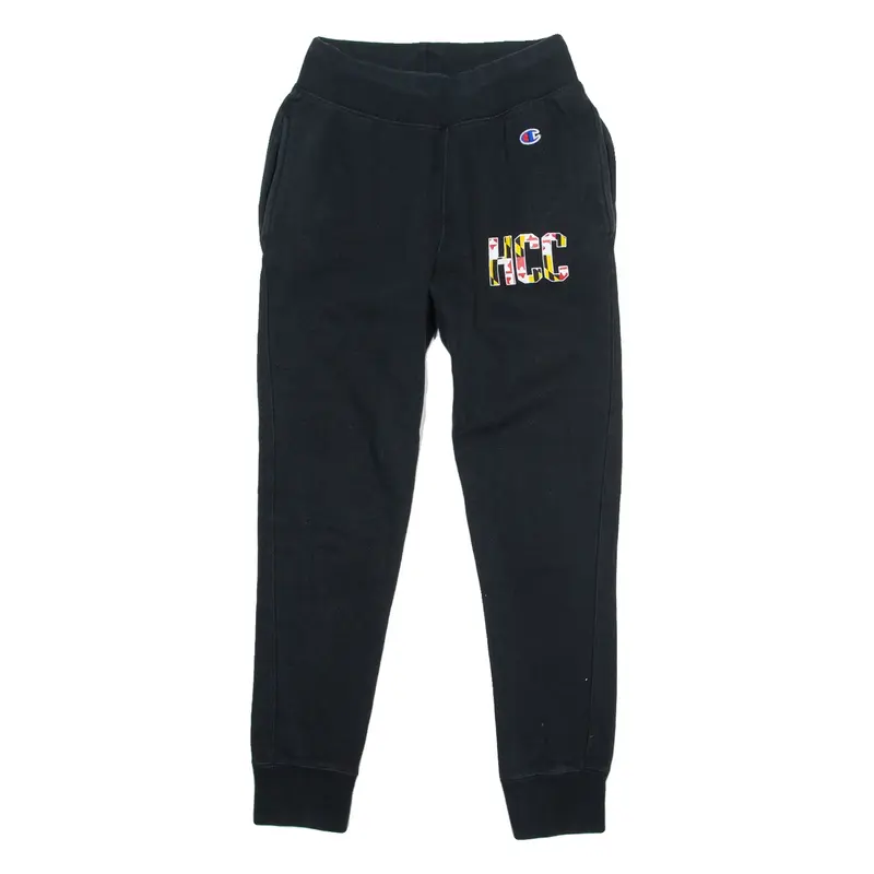CHAMPION REVERSE WEAVE HCC Mens Joggers Black Tapered S W24 L27
