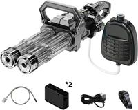 Gatling Electric Water Gun for Adults, New Double Barrel Squirt Gun with Rotating and LED Light, High Power Rechargeable Wate...