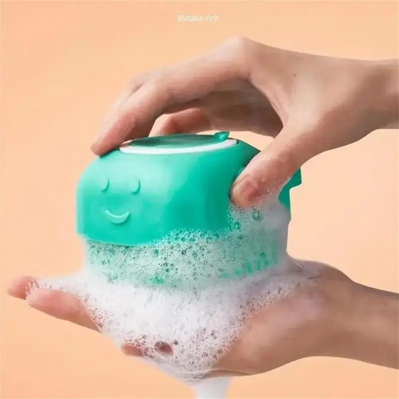 Random Color Pet Massage Cleaning Brush, Pet Bath Soap Dispenser Brush, Silicone Massager Shampoo Dispensing Brush, Pet Care ...
