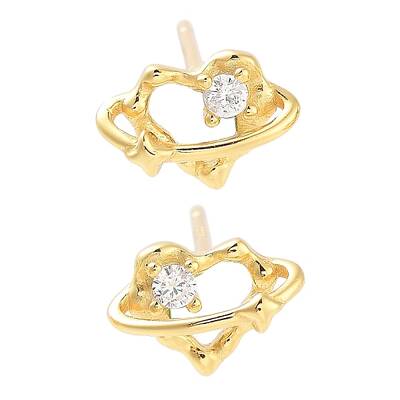 925 Sterling Silver Micro Pave Clear Cubic Zirconia Stud Earrings for Women