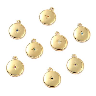 Brass Micro Pave Cubic Zirconia Charms