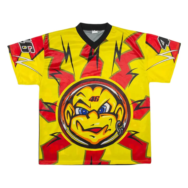 VALENTINIK Crazy Print Sport Mens Jersey Yellow V-Neck L