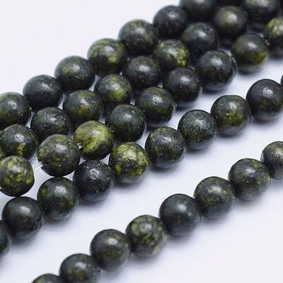 Natural Serpentine/Green Lace Stone Beads Strands