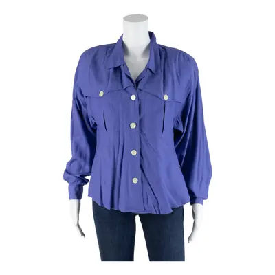 TOTO & KO Blouse Blue Collared Long Sleeve Womens M